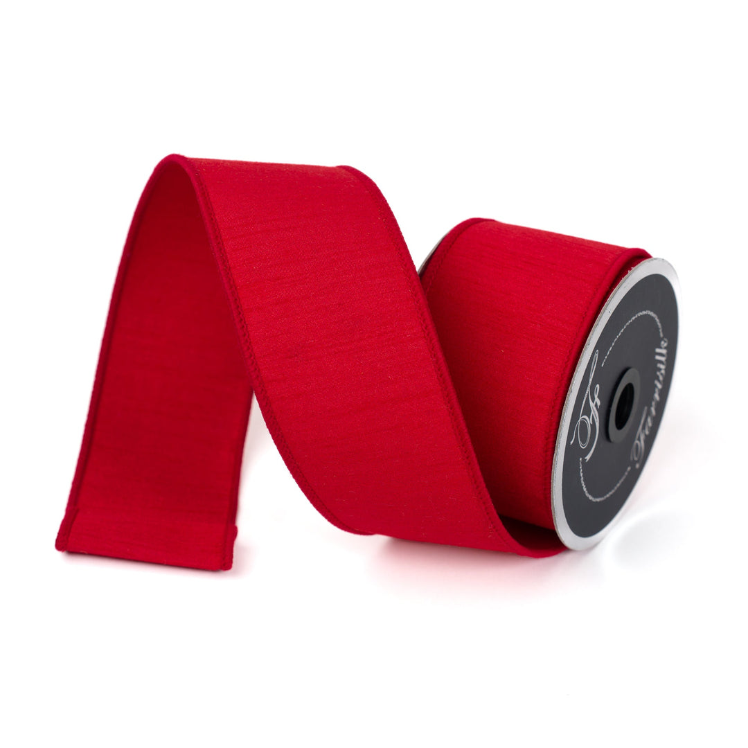 Red Dupion Farrisilk Wired Ribbon - 2.5" - Greenery MarketRibbons & TrimRK609-02