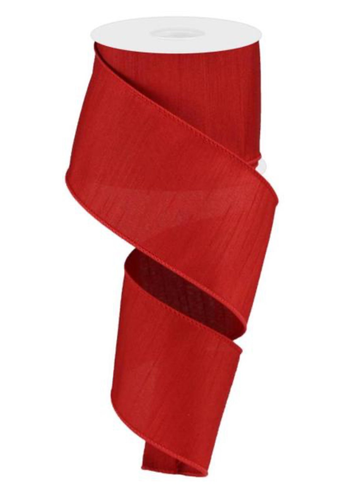 Red faux dupioni Solid 2.5” - Greenery MarketWired ribbonRD110224