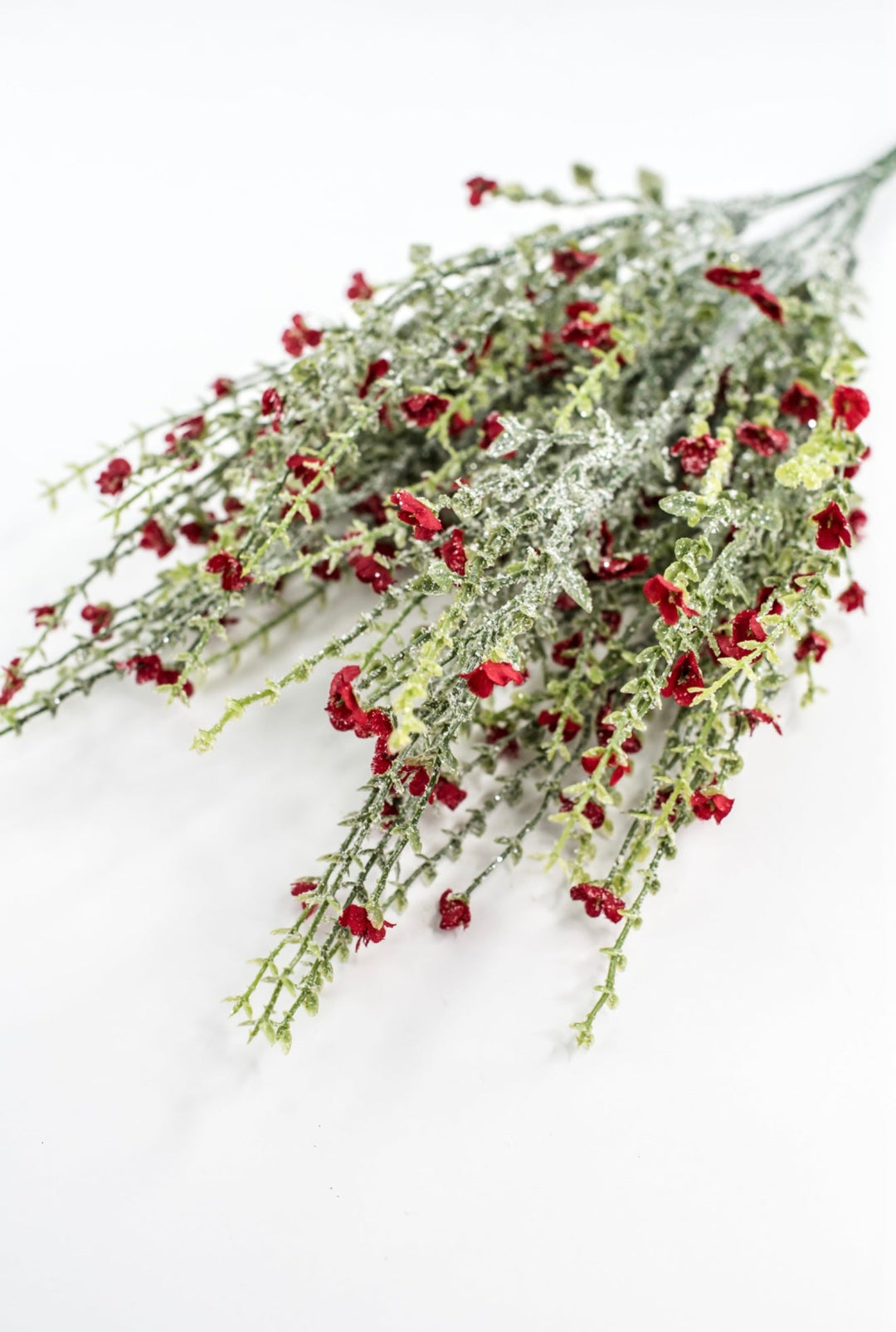 Red Flower And Iced Greenery Bush - Greenery Market85263-RD