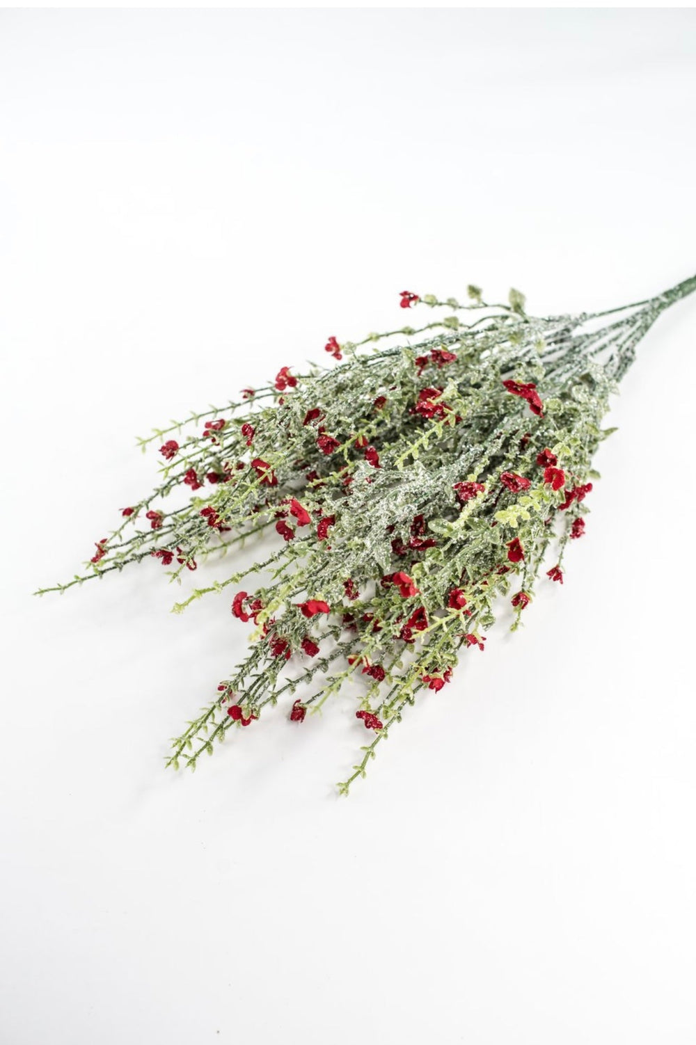 Red Flower And Iced Greenery Bush - Greenery Market85263-RD