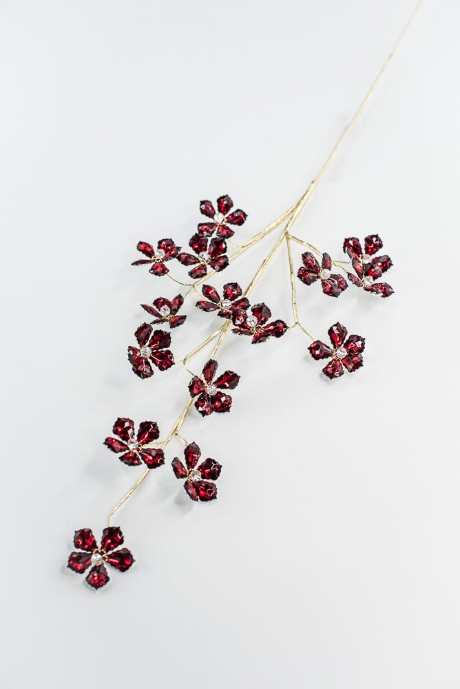 Red Flower Crystal Spray - 28" - Greenery MarketXA340R