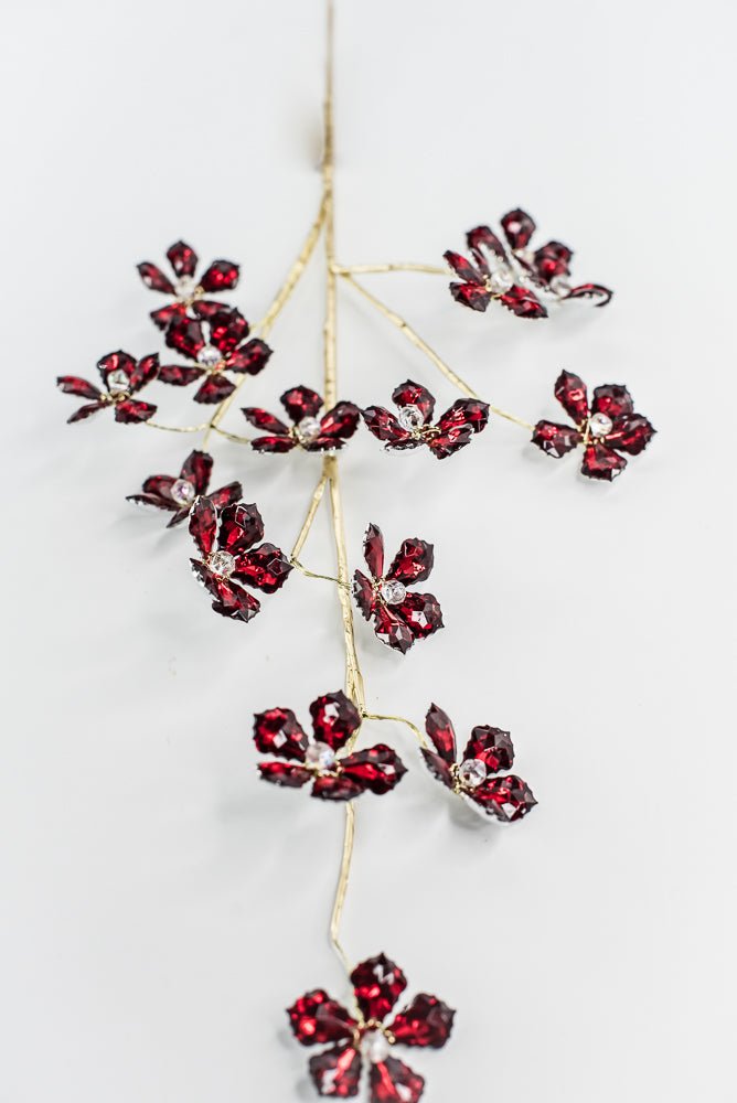 Red Flower Crystal Spray - 28" - Greenery MarketXA340R