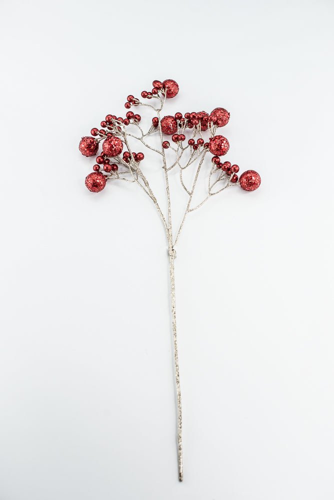 Red Glitter Ball Spray - 23" - Greenery MarketXG1087R