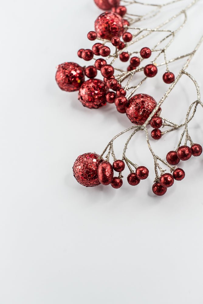 Red Glitter Ball Spray - 23" - Greenery MarketXG1087R