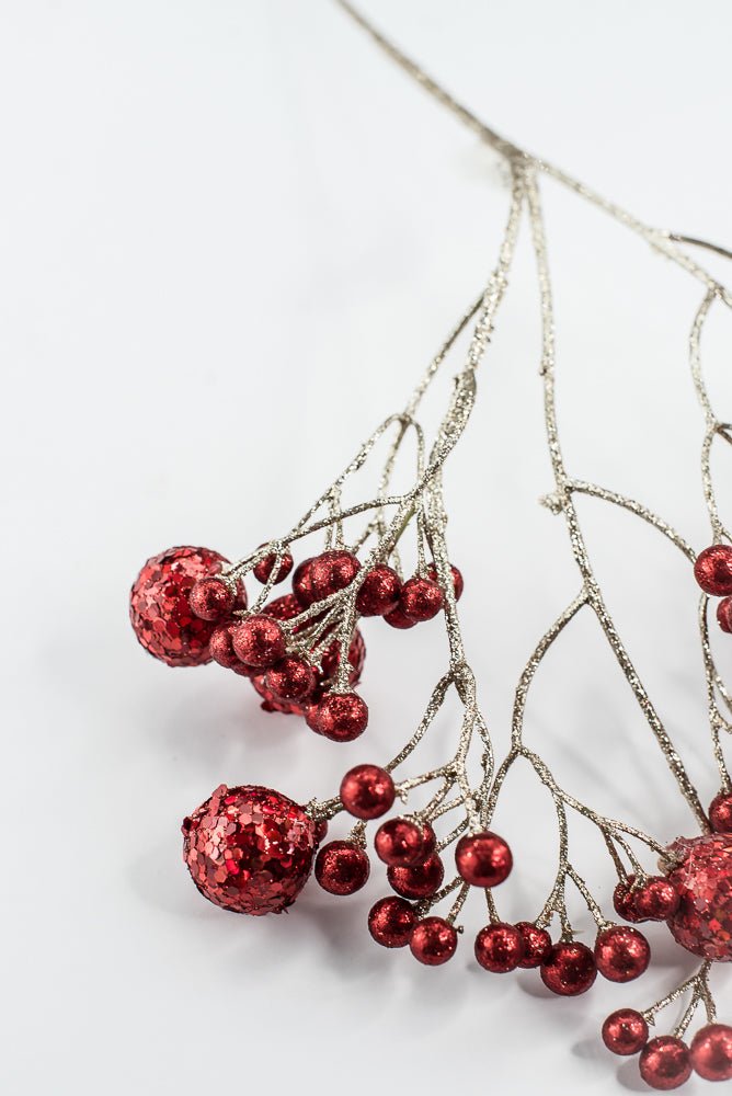 Red Glitter Ball Spray - 23" - Greenery MarketXG1087R