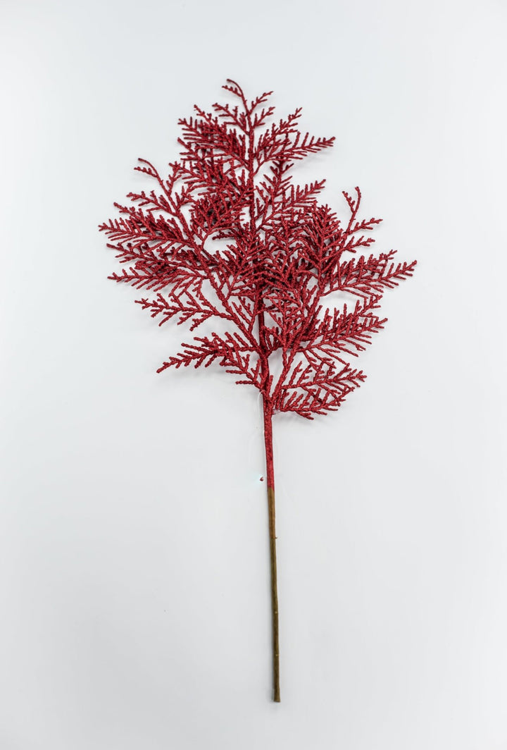Red Glitter Cedar Spray - Greenery Market86484RD
