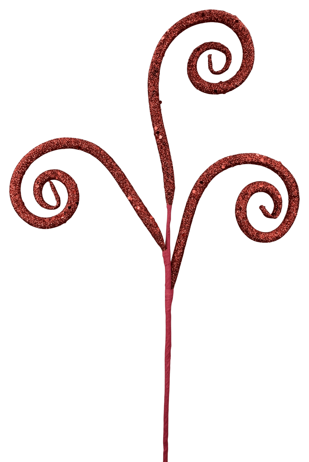 Red Glitter Tube Spiral Curly Spray - 18" - Greenery Market63882RD