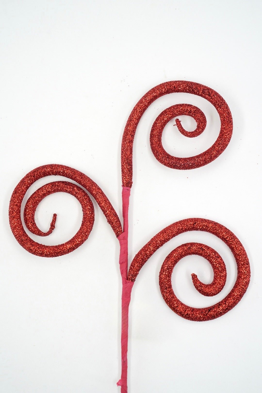 Red Glitter Tube Spiral Curly Spray - 18" - Greenery Market63882RD