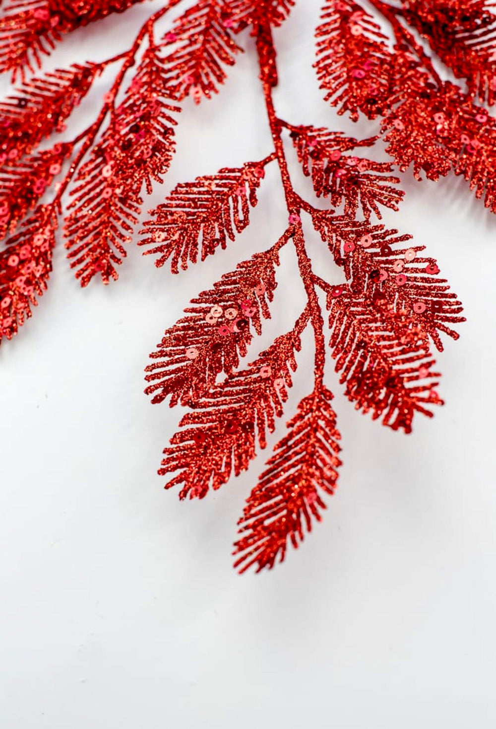 Red glittered pine spray - Greenery Market60883