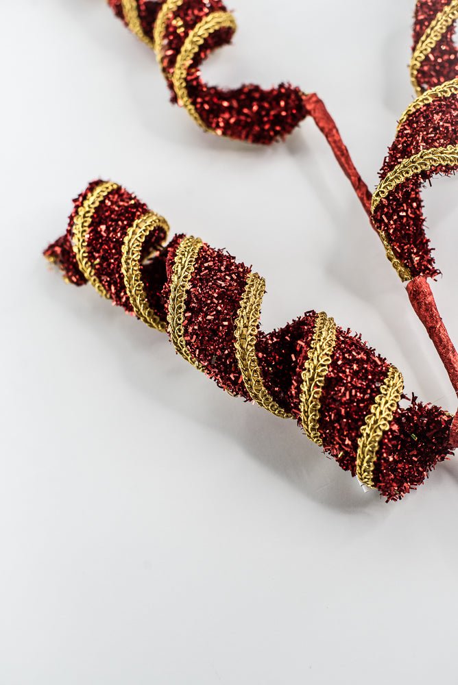 Red & Gold Red Spiral With Gold Trim Spray - 28" - Greenery MarketXP2595RGO