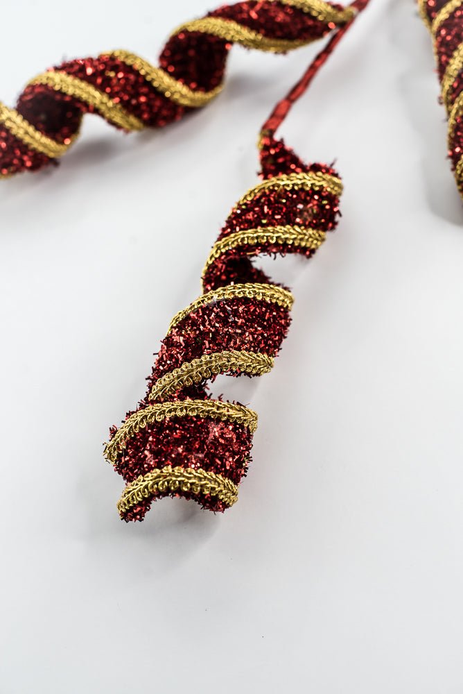 Red & Gold Red Spiral With Gold Trim Spray - 28" - Greenery MarketXP2595RGO