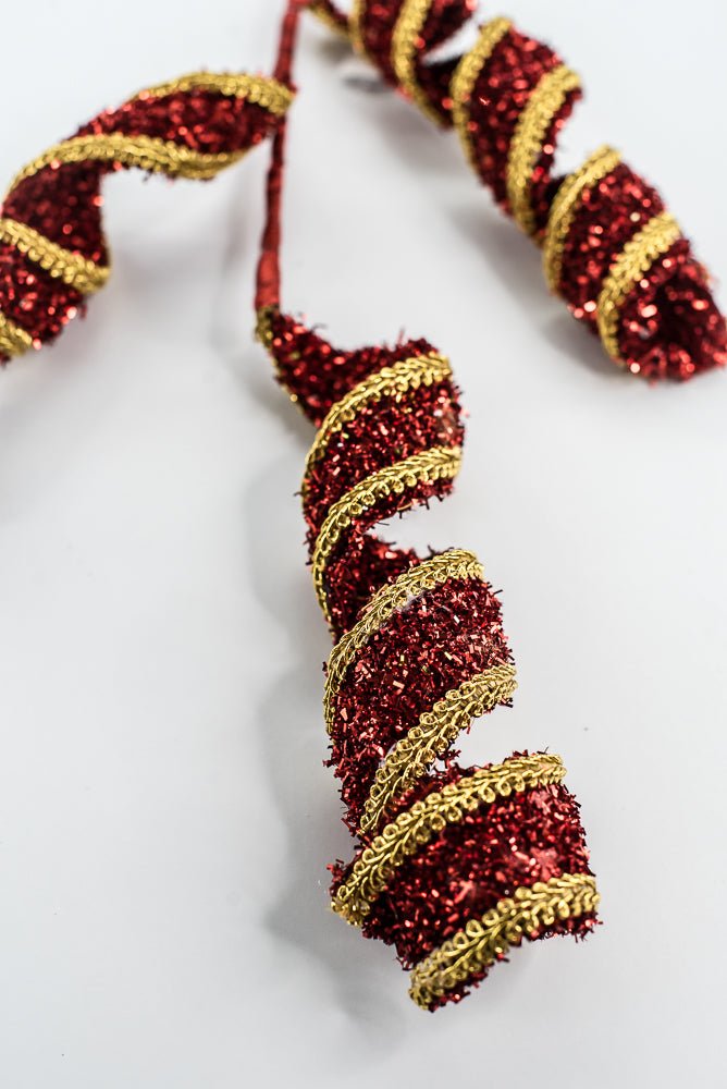 Red & Gold Red Spiral With Gold Trim Spray - 28" - Greenery MarketXP2595RGO