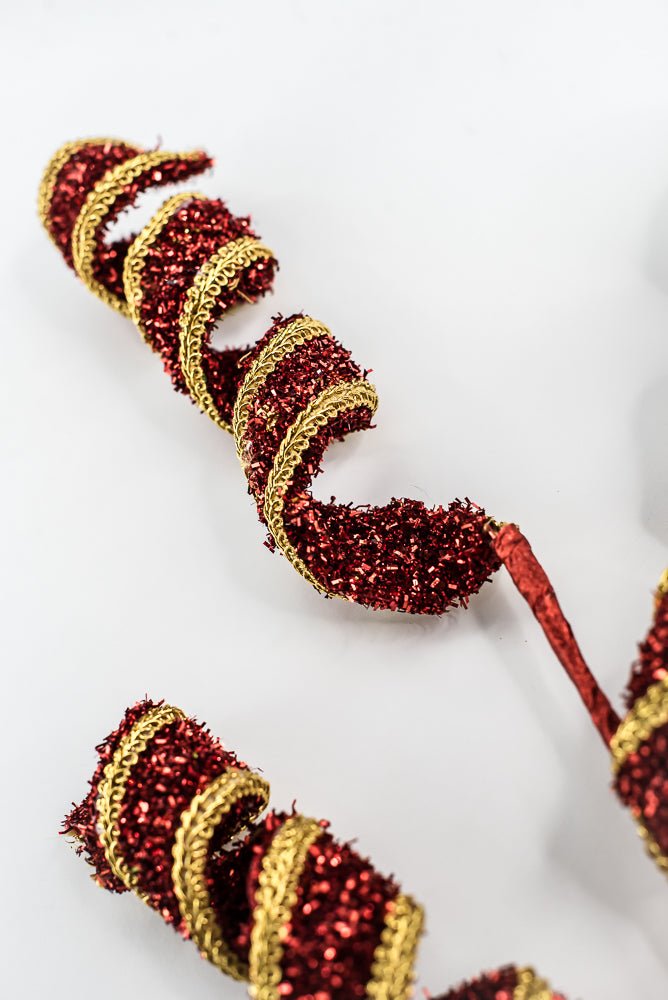 Red & Gold Red Spiral With Gold Trim Spray - 28" - Greenery MarketXP2595RGO