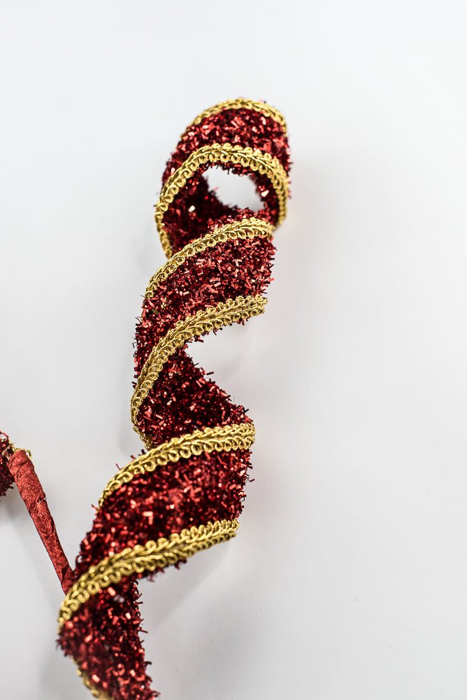Red & Gold Red Spiral With Gold Trim Spray - 28" - Greenery MarketXP2595RGO
