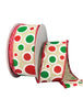 Red, green, and white dot wired ribbon , 1.5" - Greenery MarketRibbons & Trim72226-09-17