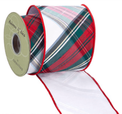 Red & Green Plaid Dupion Wired Ribbon - 4" - Greenery MarketRW1918-RE/GR