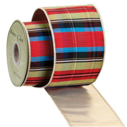 Red & Green Plaid Ribbon - 4" - Greenery MarketRW9683 - RE/GR