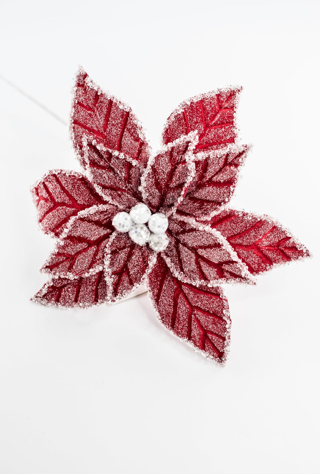 Red Icy Poinsettia Stem - Greenery Market86335RD