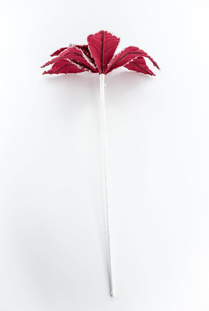 Red Icy Poinsettia Stem - Greenery Market86335RD