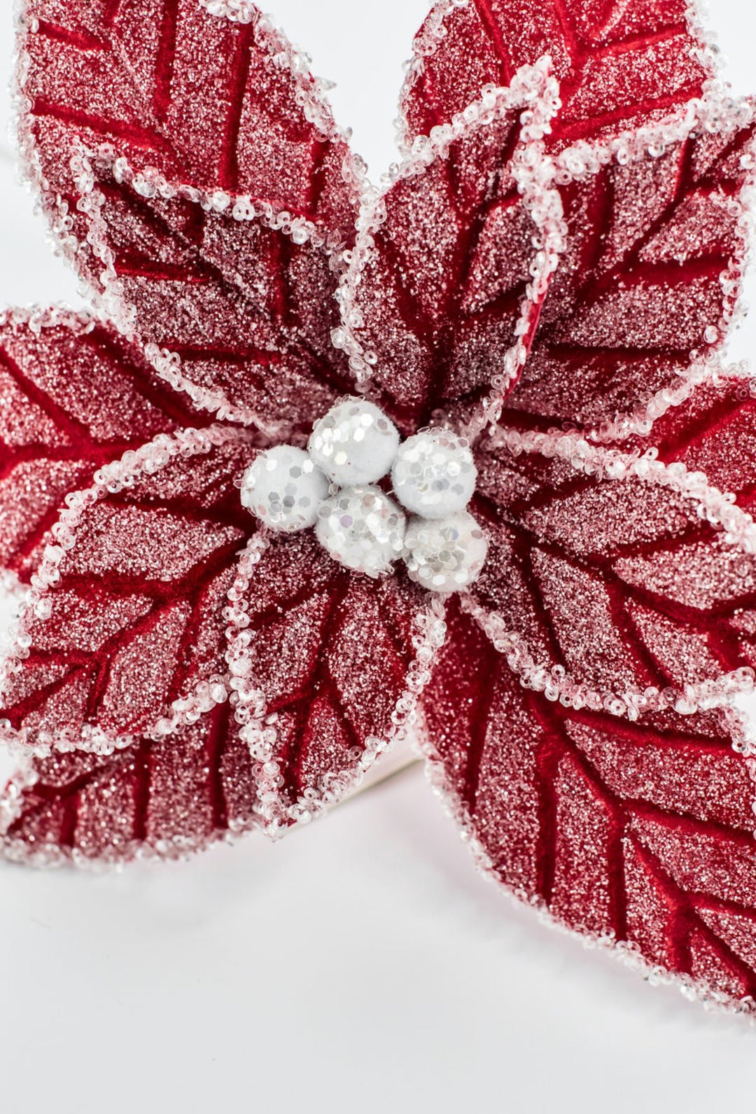 Red Icy Poinsettia Stem - Greenery Market86335RD