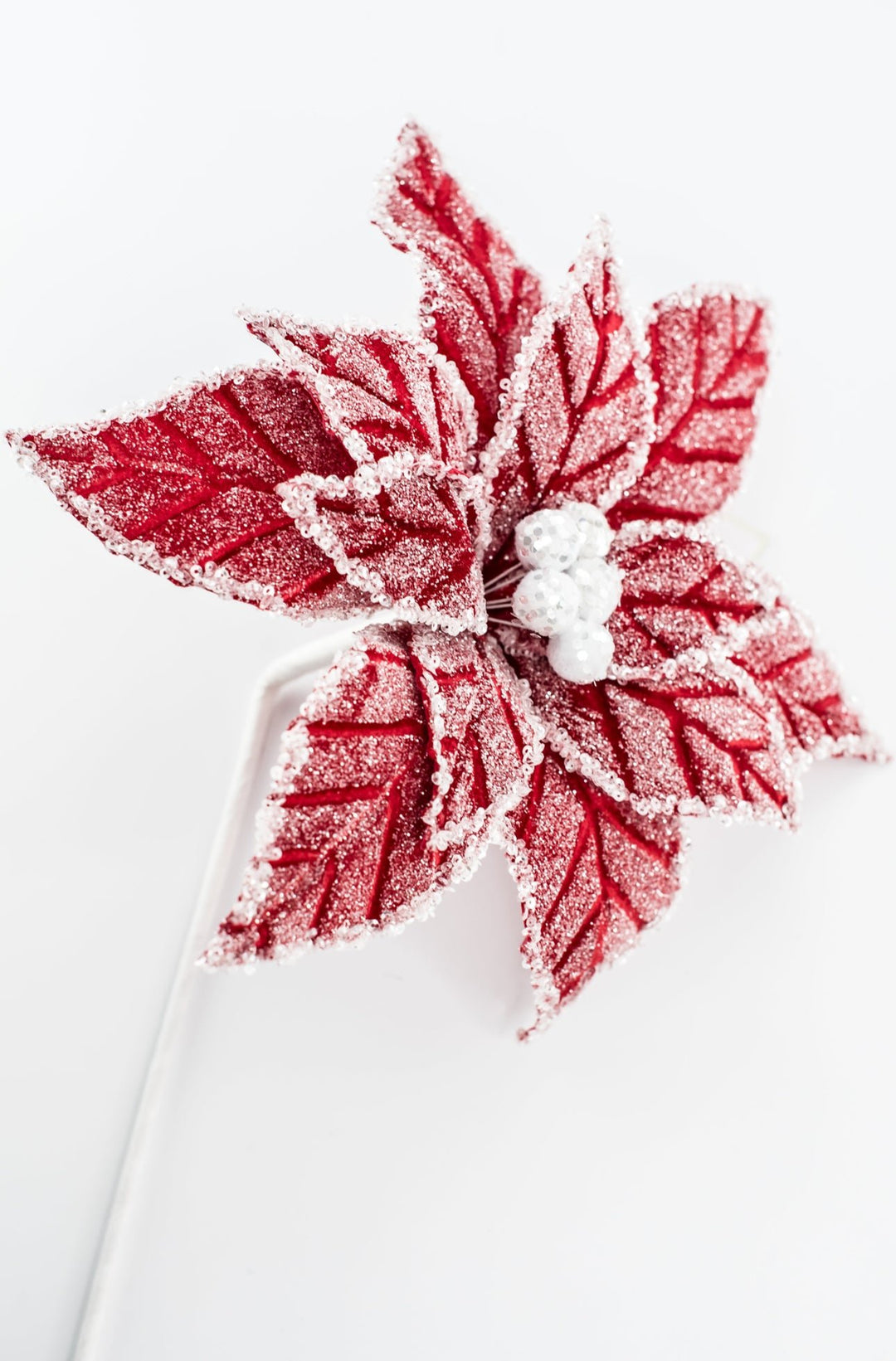 Red Icy Poinsettia Stem - Greenery Market86335RD