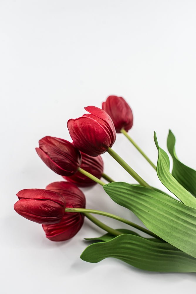 Red, life like, artificial tulip bundle - Greenery Market3876-R