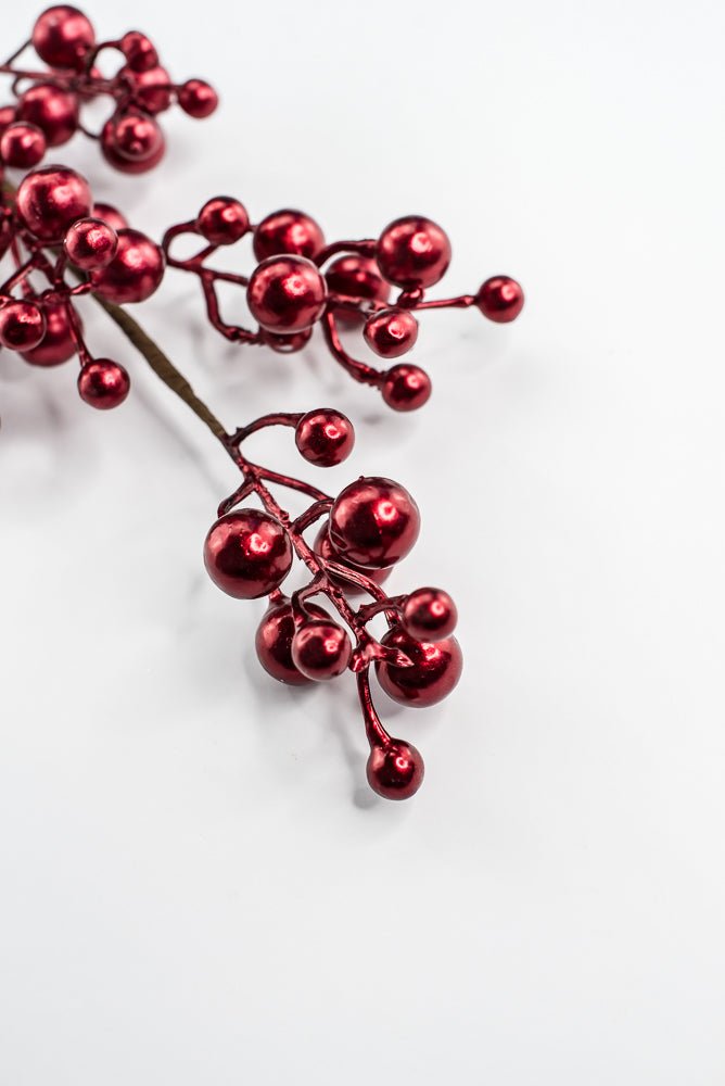 Red Metallic Berry Spray - 27" - Greenery MarketXG1140R