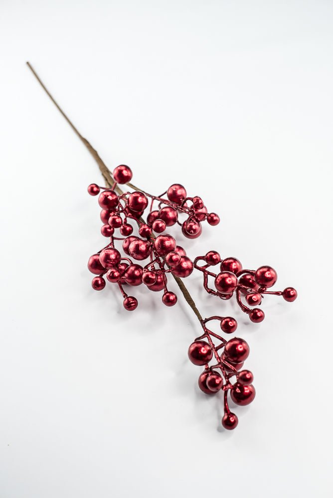 Red Metallic Berry Spray - 27" - Greenery MarketXG1140R