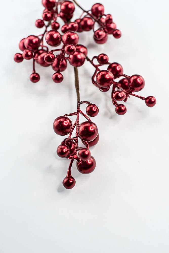 Red Metallic Berry Spray - 27" - Greenery MarketXG1140R