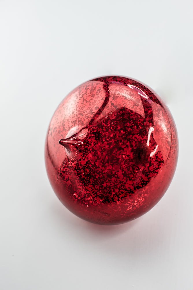 Red Metallic Flat Glitter Ornament - Greenery Market85951RD