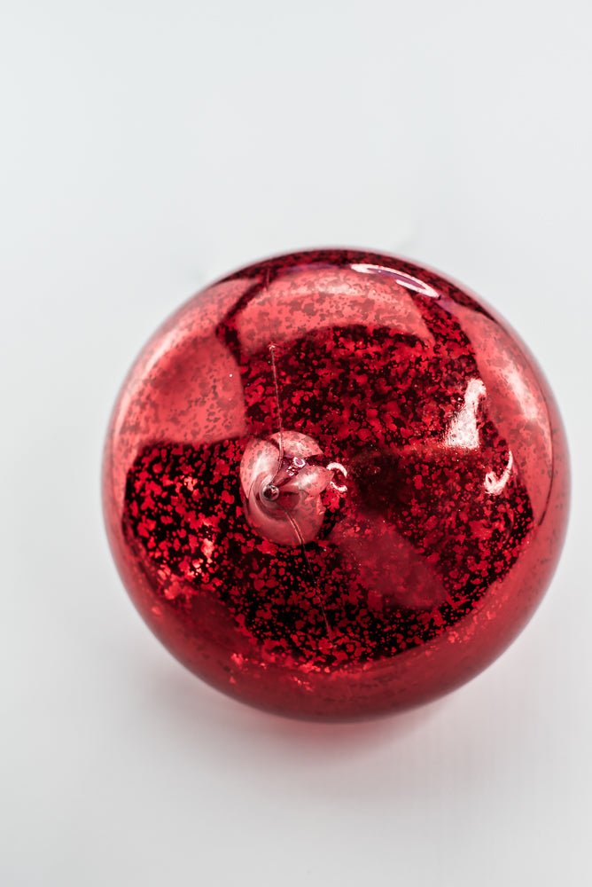 Red Metallic Flat Glitter Ornament - Greenery Market85951RD