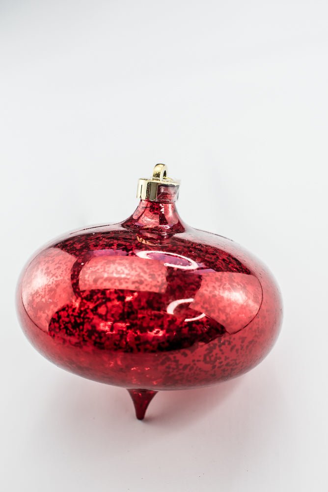 Red Metallic Flat Glitter Ornament - Greenery Market85951RD