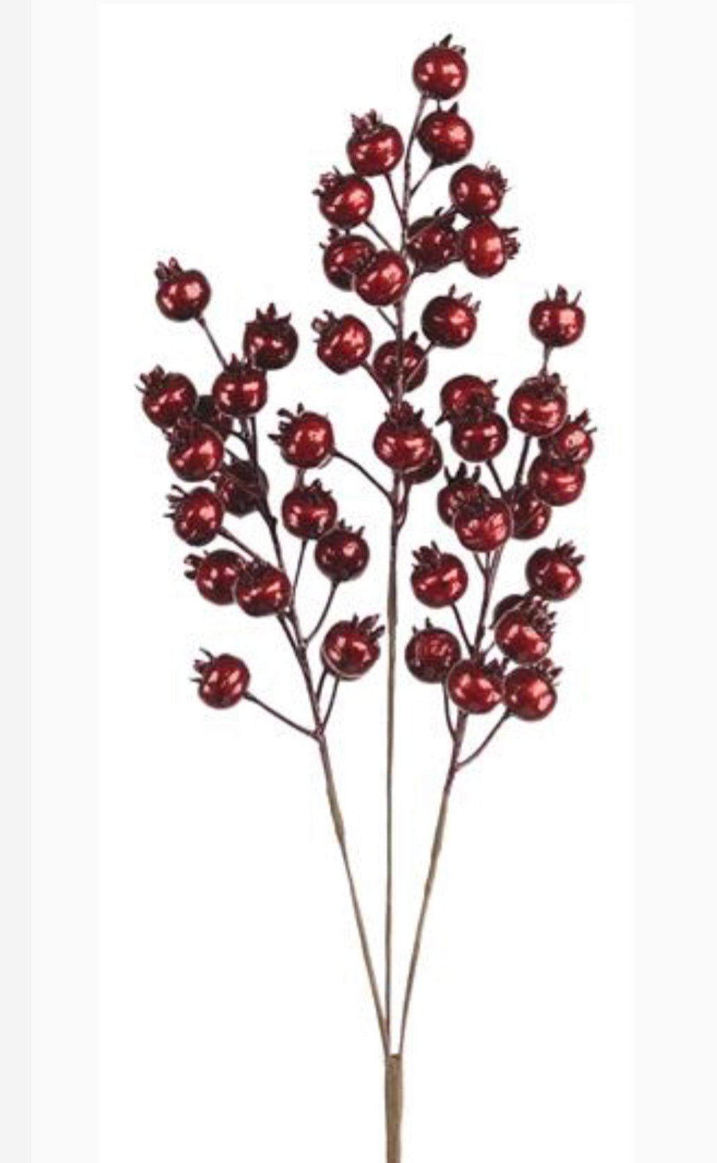 Red metallic - plump berries spray - Greenery MarketXG267 R