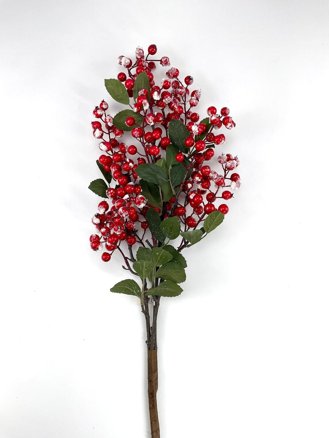 Red nandina berry spray with snow - Greenery MarketXB557 - RW