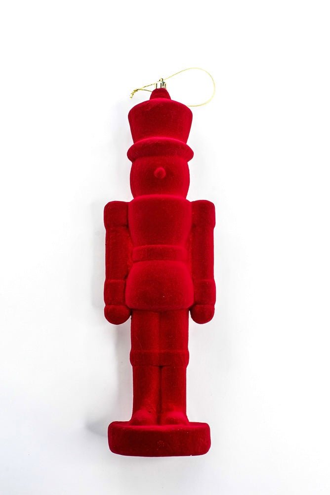 Red Ornament Flocked Nutcracker - 13" - Greenery MarketChristmas Decor86924RD