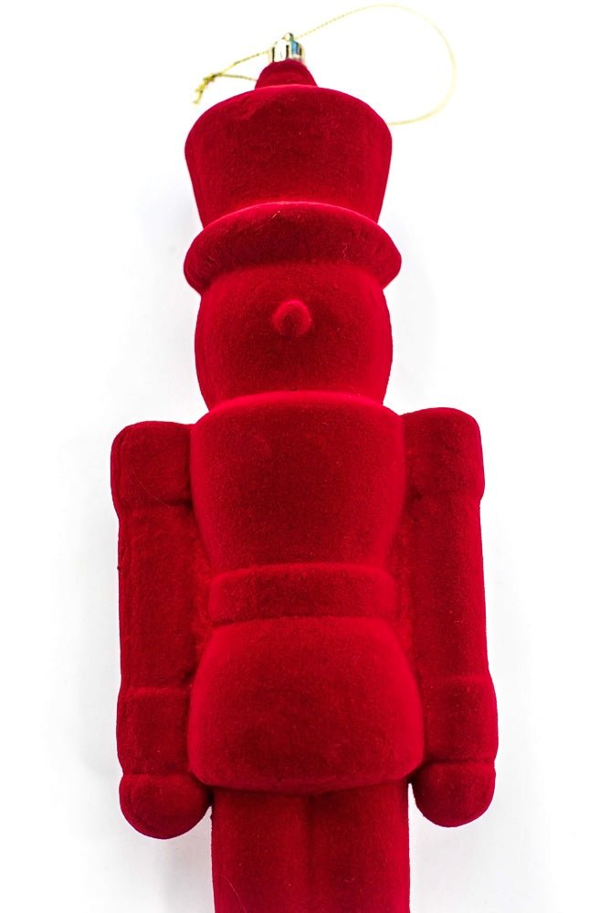 Red Ornament Flocked Nutcracker - 13" - Greenery MarketChristmas Decor86924RD