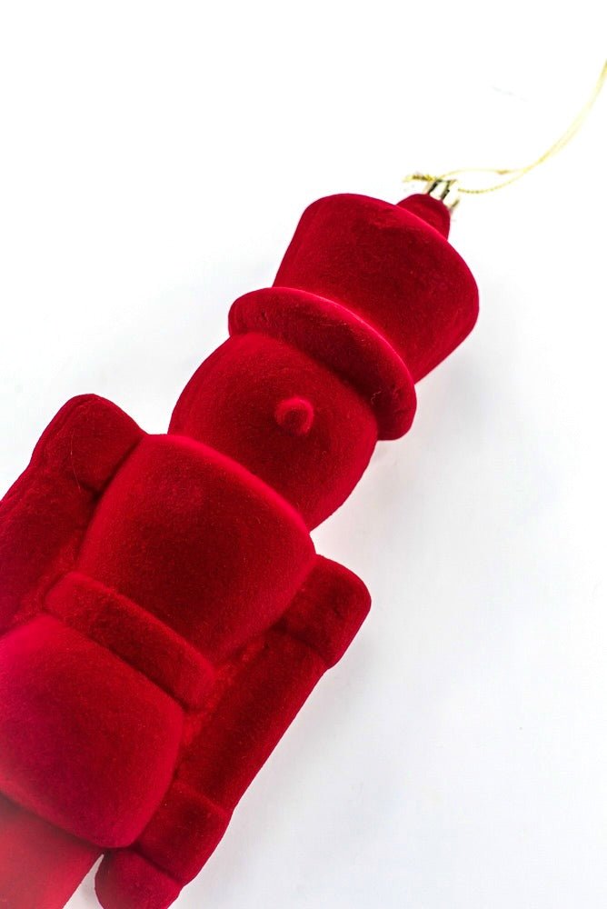Red Ornament Flocked Nutcracker - 13" - Greenery MarketChristmas Decor86924RD