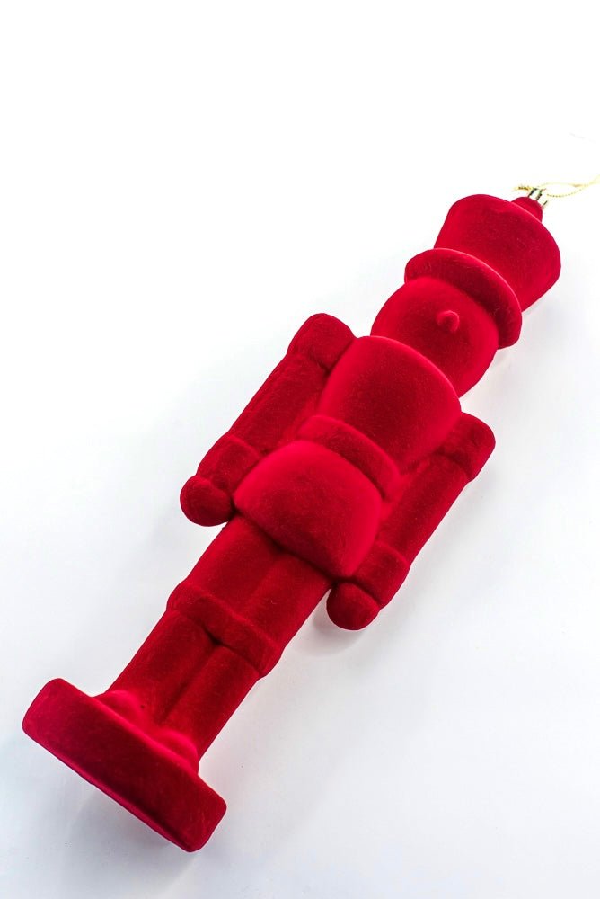 Red Ornament Flocked Nutcracker - 13" - Greenery MarketChristmas Decor86924RD