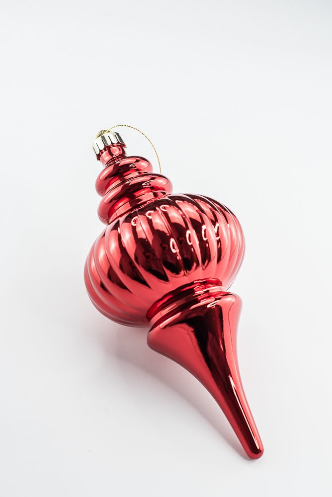 Red Ornament Metallic Finial - 10" - Greenery MarketOrnaments86958RD