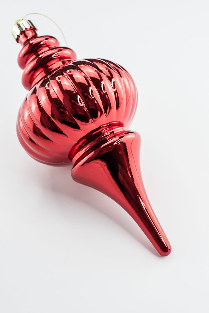 Red Ornament Metallic Finial - 10" - Greenery MarketOrnaments86958RD