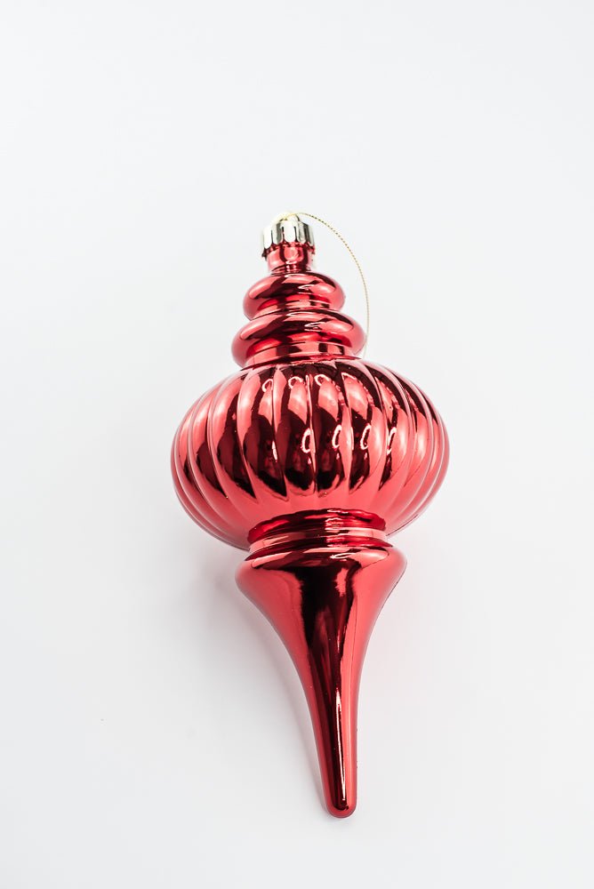 Red Ornament Metallic Finial - 10" - Greenery MarketOrnaments86958RD