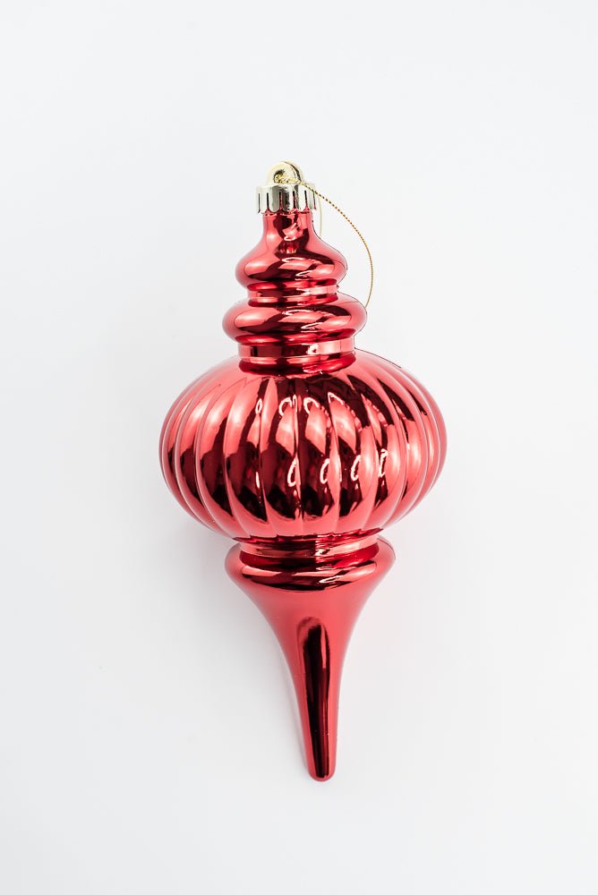 Red Ornament Metallic Finial - 10" - Greenery MarketOrnaments86958RD