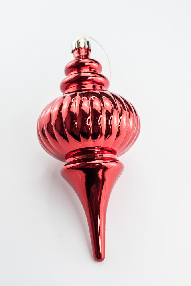 Red Ornament Metallic Finial - 10" - Greenery MarketOrnaments86958RD