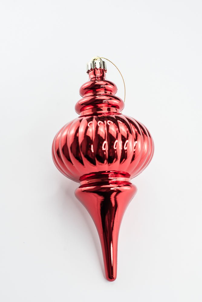 Red Ornament Metallic Finial - 10" - Greenery MarketOrnaments86958RD