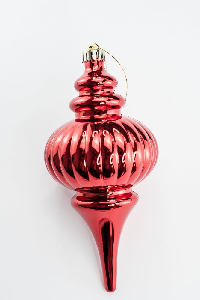 Red Ornament Metallic Finial - 10" - Greenery MarketOrnaments86958RD