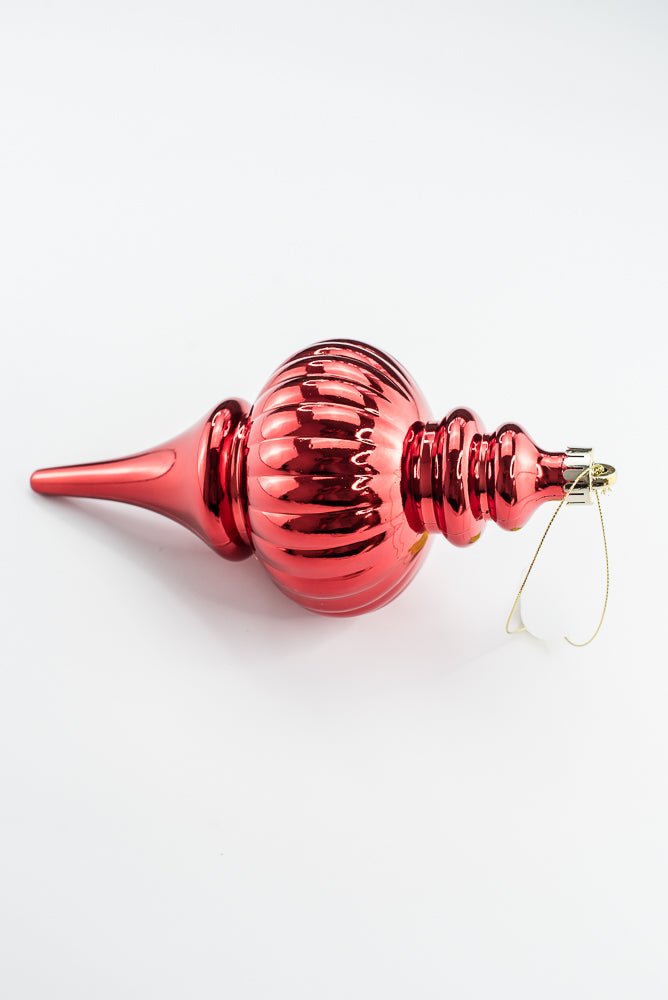 Red Ornament Metallic Finial - 10" - Greenery MarketOrnaments86958RD