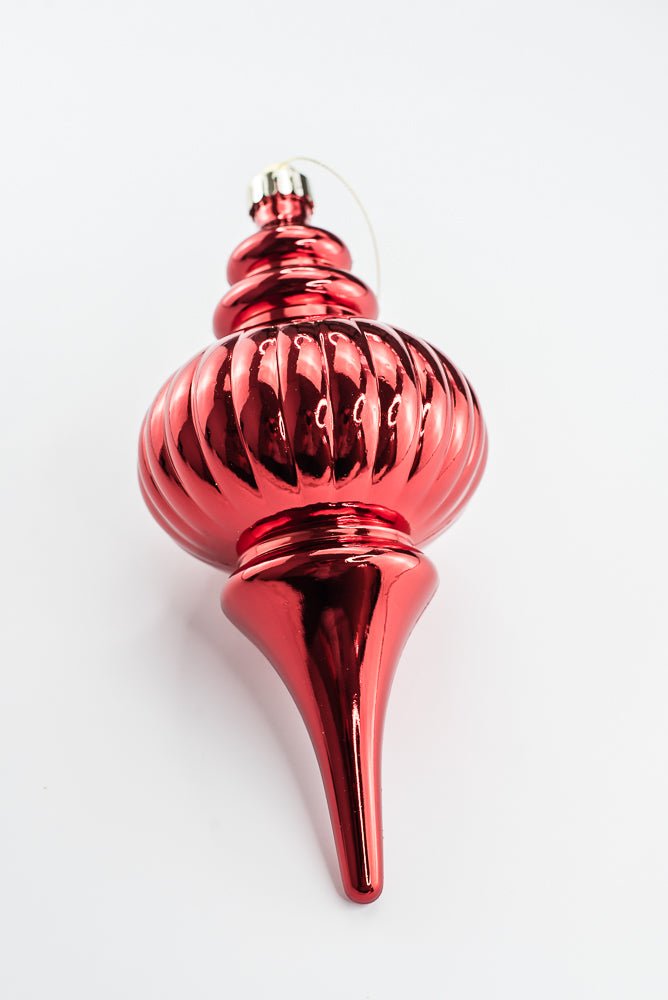 Red Ornament Metallic Finial - 10" - Greenery MarketOrnaments86958RD