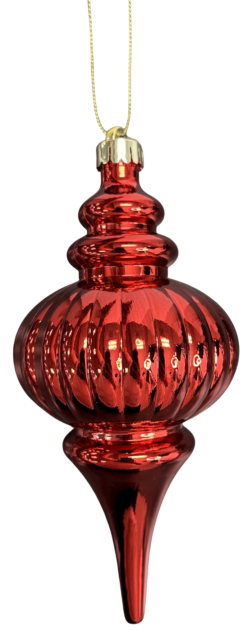 Red Ornament Metallic Finial - 10" - Greenery MarketOrnaments86958RD