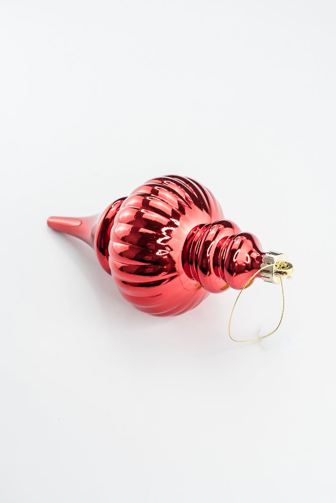 Red Ornament Metallic Finial - 10" - Greenery MarketOrnaments86958RD