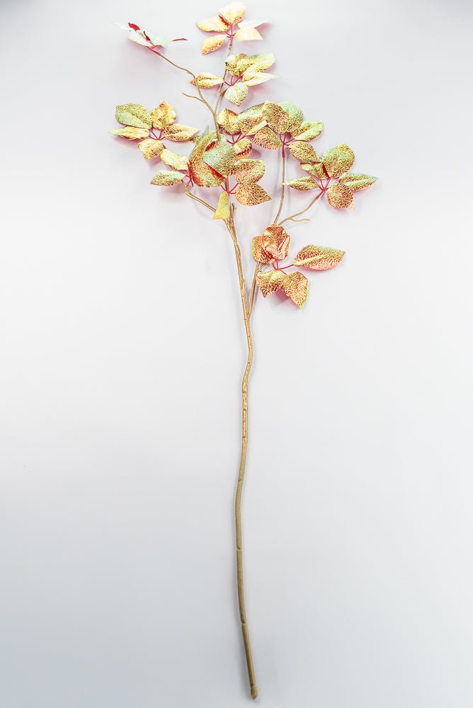 Red Pearl Metallic Schefflera Leaf Spray - 50" - Greenery MarketXFS930-RE